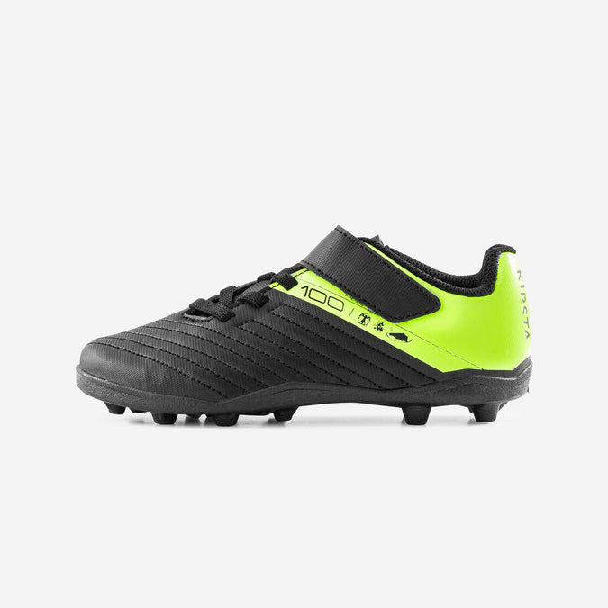 





CHAUSSURES DE FOOTBALL ENFANT A SCRATCH 100 EASY AG/FG NOIR ET JAUNE, photo 1 of 7