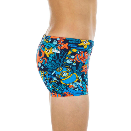 





Maillot boxer de bain natation Garçon - 500 Fitib all marin