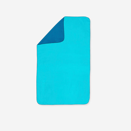 





Serviette de bain microfibre double face bleu/vert  taille L 80 x 130 cm